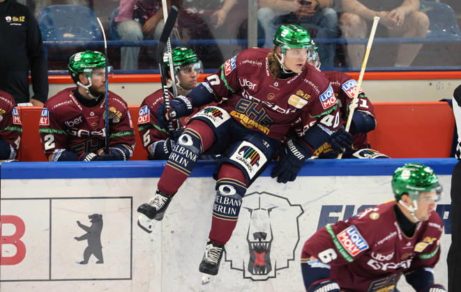 Korbinian Geibel Single Image Cutout Action Sports Ice Hockey Penny DEL German Ice Hockey League Exhibition Game 2026–2027 Season August 30, 2026 EHC Eisbären Berlin (EBB) vs. Lausitzer Füchse
