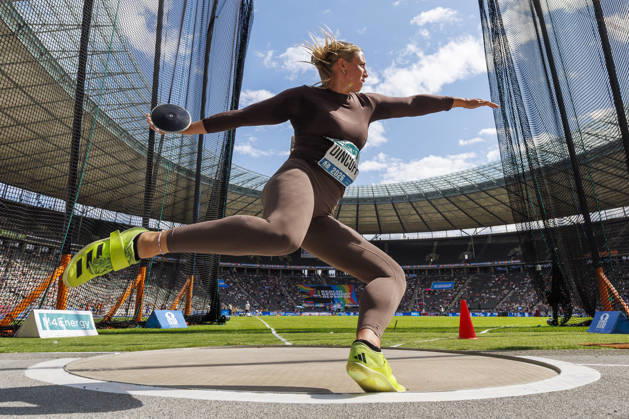 BERLIN, GERMANY - AUGUST 30, 2026: Rachel DINCOFF (USA United States) competing in the women’s discus throw during the ISTAF at Olympic Stadium on August 30, 2026 in Berlin, Germany. Germany Copyright: xAxelxKohringx