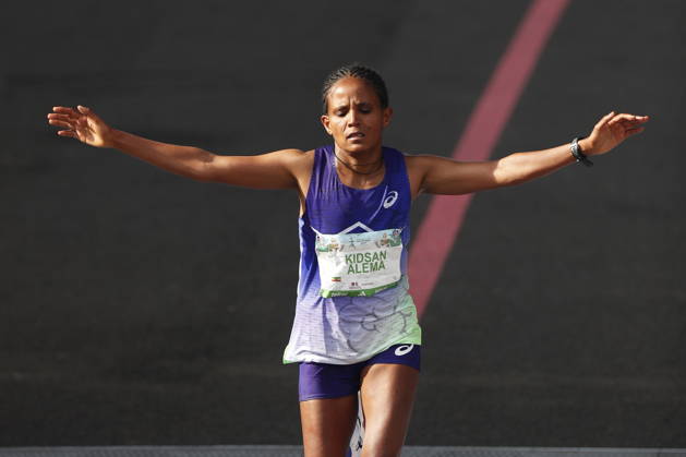 43rd edition of the Mexico City Marathon Ethiopian Gebremedhin Kidsan Alema crosses the finish line in second place in the women s category at the 43rd edition of the Mexico City Marathon 2026 in Mexico City, Mexico, 30 August 2026. Ciudad de México (es-ES) Mexico  Copyright: xISAACxESQUIVELx