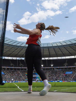 BERLIN, GERMANY - AUGUST 30, 2026: Leia BRAUNAGEL (GER Germany) competing in the women’s discus throw during the ISTAF at Olympic Stadium on August 30, 2026 in Berlin, Germany. Germany Copyright: xAxelxKohringx