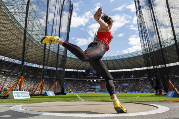 BERLIN, GERMANY - AUGUST 30, 2026: Marike STEINACKER (GER Germany) competing in the women’s discus throw during the ISTAF at Olympic Stadium on August 30, 2026 in Berlin, Germany. Germany Copyright: xAxelxKohringx