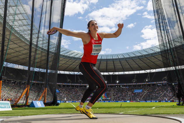 BERLIN, GERMANY - AUGUST 30, 2026: Marike STEINACKER (GER Germany) competing in the women’s discus throw during the ISTAF at Olympic Stadium on August 30, 2026 in Berlin, Germany. Germany Copyright: xAxelxKohringx