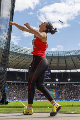 BERLIN, GERMANY - AUGUST 30, 2026: Marike STEINACKER (GER Germany) competing in the women’s discus throw during the ISTAF at Olympic Stadium on August 30, 2026 in Berlin, Germany. Germany Copyright: xAxelxKohringx