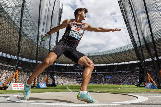 BERLIN, GERMANY - AUGUST 30, 2026: Vilem STRASKY (CZE Czech Republic) competing in the men’s discus throw during the ISTAF at Olympic Stadium on August 30, 2026 in Berlin, Germany. Germany Copyright: xAxelxKohringx