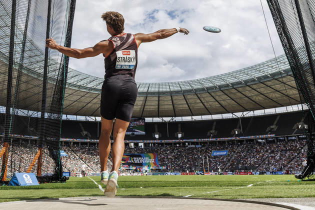 BERLIN, GERMANY - AUGUST 30, 2026: Vilem STRASKY (CZE Czech Republic) competing in the men’s discus throw during the ISTAF at Olympic Stadium on August 30, 2026 in Berlin, Germany. Germany Copyright: xAxelxKohringx