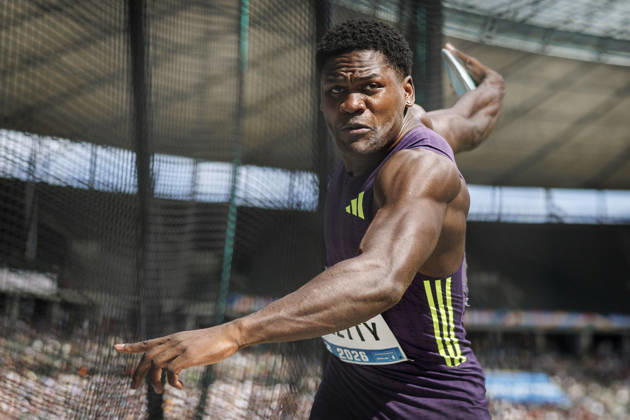 BERLIN, GERMANY - AUGUST 30, 2026: Makenson GLETTY (FRA France) competing in the men’s discus throw during the ISTAF at Olympic Stadium on August 30, 2026 in Berlin, Germany. Germany Copyright: xAxelxKohringx