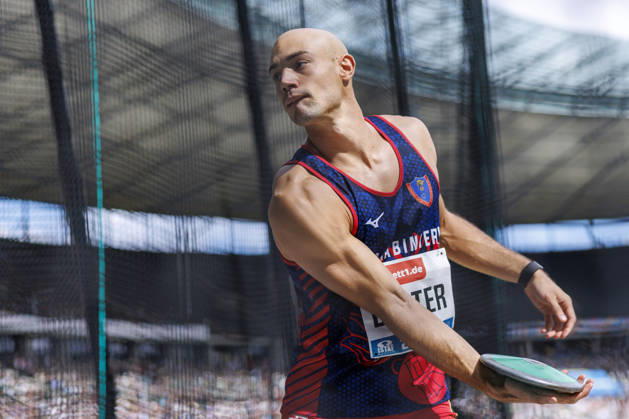 BERLIN, GERMANY - AUGUST 30, 2026: Dario DESTER (ITA Italy) competing in the men’s discus throw during the ISTAF at Olympic Stadium on August 30, 2026 in Berlin, Germany. Germany Copyright: xAxelxKohringx