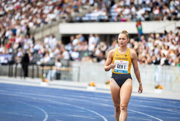 ISTAF 2026 Berlin, August 30, 2026: A close-up of Gina LÜCKENKEMPER (GER, Germany) moments before the start of the DLV ISTAF Berlin 4x100m mixed relay on August 30, 2026, at the Olympic Stadium in Berlin, Germany Copyright: xBEAUTIFULxSPORTS R.xSchmittx