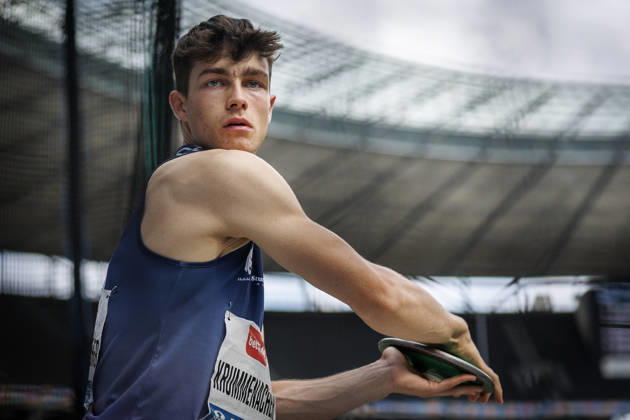 BERLIN, GERMANY - AUGUST 30, 2026: Leon KRUMMENACHER (SUI Switzerland) competing in the men’s discus throw during the ISTAF at Olympic Stadium on August 30, 2026 in Berlin, Germany. Germany Copyright: xAxelxKohringx