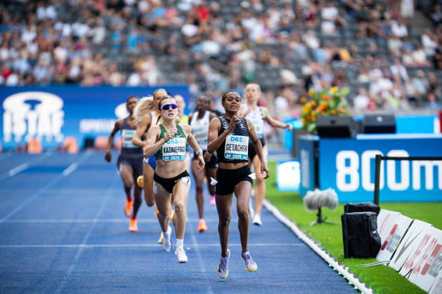 BERLIN, GERMANY - AUGUST 30, 2026: Nigist GETACHEW (ETH Ethiopia) and Klaudia KAZIMIERSKA (POL Poland) competing in the Women 800M, during the ISTAF at Olympic Stadium on August 30, 2026 in Berlin, Germany. Copyright: xBEAUTIFULxSPORTS Kuehnx