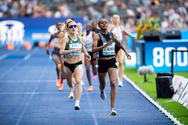 BERLIN, GERMANY - AUGUST 30, 2026: Nigist GETACHEW (ETH Ethiopia) and Klaudia KAZIMIERSKA (POL Poland) competing in the Women 800M, during the ISTAF at Olympic Stadium on August 30, 2026 in Berlin, Germany. Copyright: xBEAUTIFULxSPORTS Kuehnx