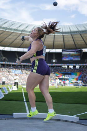 BERLIN, GERMANY - AUGUST 30, 2026: Sarah MITTON (CAN Canada) reacts in the women’s shot put during the ISTAF at Olympic Stadium on August 30, 2026 in Berlin, Germany. Germany Copyright: xAxelxKohringx