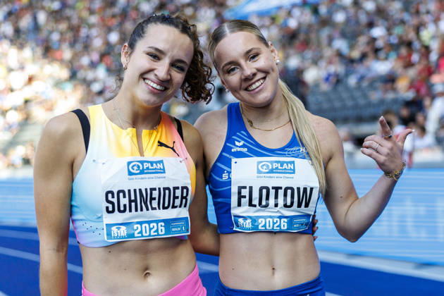 BERLIN, GERMANY - AUGUST 30, 2026: Rosina SCHNEIDER (GER Germany), Lia FLOTOW (GER Germany) after competing in the women’s 100m hurdles during the ISTAF at Olympic Stadium on August 30, 2026 in Berlin, Germany. Germany Copyright: xAxelxKohringx