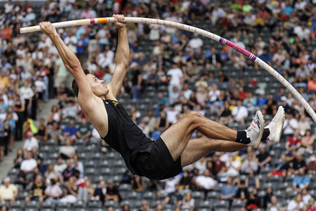 BERLIN, GERMANY - AUGUST 30, 2026: Marec METZGER (GER Germany) competing in the pole vault during the ISTAF at Olympic Stadium on August 30, 2026 in Berlin, Germany. Germany Copyright: xAxelxKohringx