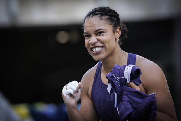 BERLIN, GERMANY - AUGUST 30, 2026: Yemisi MABRY (GER Germany) reacts in the women’s shot put during the ISTAF at Olympic Stadium on August 30, 2026 in Berlin, Germany. Germany Copyright: xAxelxKohringx
