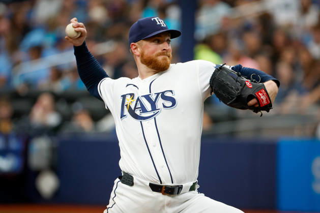 August 30, 2026, St. Petersburg, Florida, USA: Tampa Bay Rays pitcher Drew Rasmussen (57) pitches to San Diego Padres third baseman Sung-Mun Song (24) during the third inning at Tropicana Field. MLB, Baseball Herren, USA 2026: Padres at Rays  - ZUMA_sp_ 20260830_mda_s70_842 Copyright: xJeffereexWoox