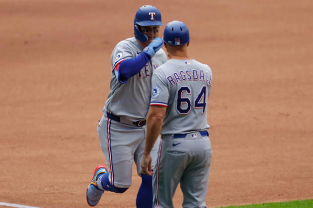 August 30, 2026, Milwaukee, Wisconsin, USA: Texas Rangers designated hitter JOC PEDERSON (3) celebrates a home run during the sixth inning in a baseball game, Sunday, Aug. 30, 2026, in Milwaukee, Wisconsin. Milwaukee USA - ZUMAa325 20260830_zsa_a325_009 Copyright: xDavidxBalleringxIix