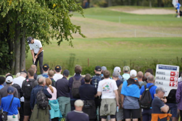 SUTTON COLDFIELD, ENGLAND - AUG 30: Marco Penge (ENG) putts on the seventh green during Round 4 at the 2026 Husqvarna British Masters at The Belfry, Sutton Coalfield on August 30, 2026 in Warwickshire, England The 2026 Husqvarna British Masters