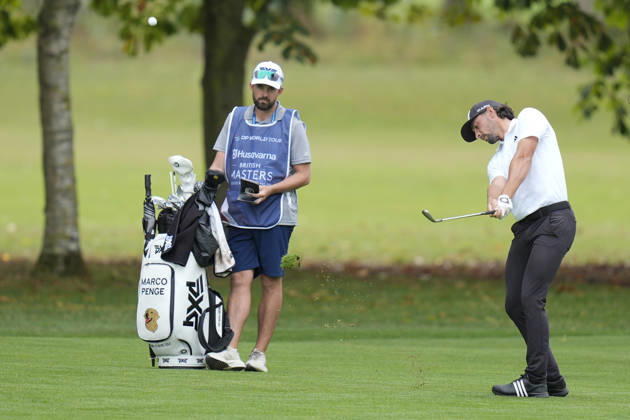 SUTTON COLDFIELD, ENGLAND - AUG 30: Marco Penge (ENG) plays from the second fairway during Round 4 at the 2026 Husqvarna British Masters at The Belfry, Sutton Coalfield on August 30, 2026 in Warwickshire, England The 2026 Husqvarna British Masters
