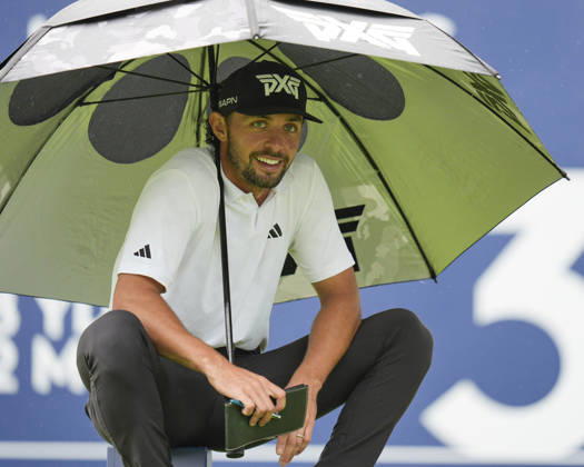 SUTTON COLDFIELD, ENGLAND - AUG 30: Marco Penge (ENG) sits on a tee box as he waits on the third tee during Round 4 at the 2026 Husqvarna British Masters at The Belfry, Sutton Coalfield on August 30, 2026 in Warwickshire, England The 2026 Husqvarna British Masters