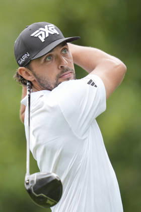SUTTON COLDFIELD, ENGLAND - AUG 30: Marco Penge (ENG) plays from the third tee during Round 4 at the 2026 Husqvarna British Masters at The Belfry, Sutton Coalfield on August 30, 2026 in Warwickshire, England The 2026 Husqvarna British Masters