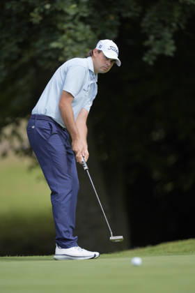 SUTTON COLDFIELD, ENGLAND - AUG 30: Jacob Skov Olesen (DEN) putts on the seventh green during Round 4 at the 2026 Husqvarna British Masters at The Belfry, Sutton Coalfield on August 30, 2026 in Warwickshire, England The 2026 Husqvarna British Masters