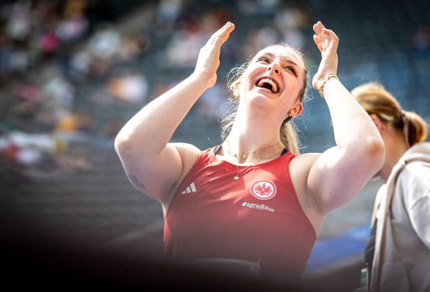 ISTAF 2026 Berlin, August 30, 2026: Discus thrower Leia BRAUNAGEL (GER, Germany) expresses her exuberant joy at the ISTAF Berlin on August 30, 2026, at the Olympic Stadium in Berlin, Germany Copyright: xBEAUTIFULxSPORTS R.xSchmittx