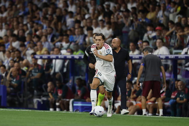 Alvaro Carreras (Real), AUGUST 22, 2026 - Football Soccer : Spanish La Liga EA Sports match between RCD Espanyol 1-2 Real Madrid at RCDE Stadium in Cornella Llobregat, Spain. Noxthirdxpartyxsales aflo_343475764 DAISUKExNakashimax