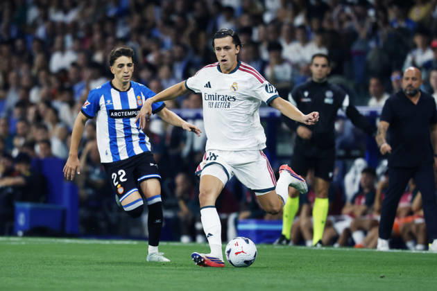 Alvaro Carreras (Real), AUGUST 22, 2026 - Football Soccer : Spanish La Liga EA Sports match between RCD Espanyol 1-2 Real Madrid at RCDE Stadium in Cornella Llobregat, Spain. Noxthirdxpartyxsales aflo_343475766 DAISUKExNakashimax