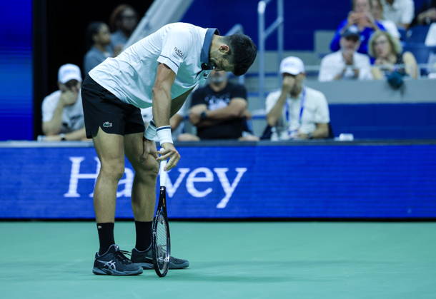 US Open tennis tournament - Day 1 Novak Djokovic of Serbia reacts during his match against Mariano Navone of Argentina during the Men s Singles round one of the US Open Tennis Championships at the USTA Billie Jean King National Tennis Center in Flushing Meadows, New York, USA, 30 August 2026. The 2026 US Open tournament runs from 23 August through 13 September. FLUSHING MEADOWS NEW YORK United States  Copyright: xBRIANxHIRSCHFELDx