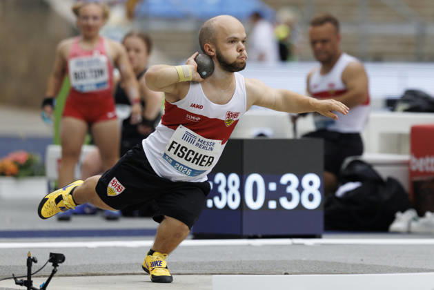 BERLIN, GERMANY - AUGUST 30, 2026: Yannis FISCHER (GER Germany) competing in the para-shotput during the ISTAF at Olympic Stadium on August 30, 2026 in Berlin, Germany. Germany Copyright: xAxelxKohringx