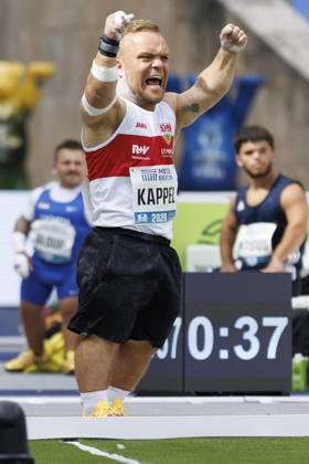 BERLIN, GERMANY - AUGUST 30, 2026: Niko KAPPEL (GER Germany) reacts in the para-shotput during the ISTAF at Olympic Stadium on August 30, 2026 in Berlin, Germany. Germany Copyright: xAxelxKohringx