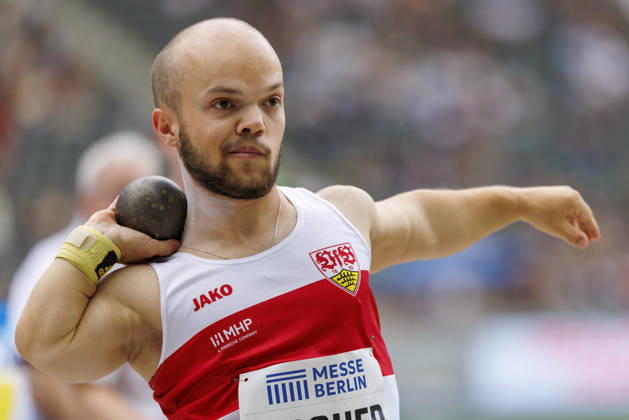 BERLIN, GERMANY - AUGUST 30, 2026: Yannis FISCHER (GER Germany) competing in the para shot put during the ISTAF at Olympic Stadium on August 30, 2026 in Berlin, Germany. Germany Copyright: xAxelxKohringx