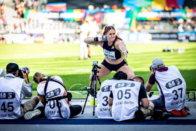 ISTAF 2026 Berlin, August 30, 2026: A snapshot of Sarah MITTON (CAN, Canada) in the women s shot put, surrounded by photographers at ISTAF Berlin on August 30, 2026, at the Olympic Stadium in Berlin, Germany Copyright: xBEAUTIFULxSPORTS R.xSchmittx