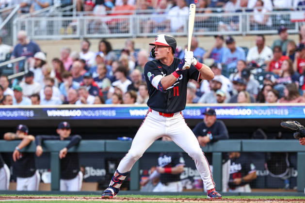 August 31st, 2026: Minnesota Twins center fielder Walker Jenkins (11) bats against the Detroit Tigers in the third inning during a MLB, Baseball Herren, USA Baseball game between the Detroit Tigers and the Minnesota Twins at Target Field in Minneapolis, Minnesota. CSM Minneapolis USA - ZUMAc04_ 20260831_zma_c04_013 Copyright: xStevenxGarciax