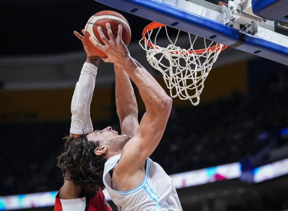 August 31, 2026, Quebec City, Pq, Canada: Argentina s Francisco Caffaro (1) takes a shot against Canada during their FIBA world cup qualification action in Quebec City, Monday, Aug.Ã‚ 31, 2026. Players Name  - ZUMAc35_ 20260831_zaf_c35_088 Copyright: xMathieuxBelangerx