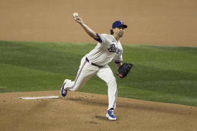 August 31, 2026, Arlington, Texas, USA: Texas Rangers pitcher JACOB DEGROM (48) throws against the Athletics at Globe Life Field. Rangers win 8-1. Arlington USA - ZUMAf180 20260831_zsp_f180_009 Copyright: xMarkxFannx
