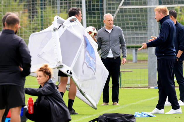 September 1, 2026, Germany, Soccer, 2. Bundesliga, 2026–2027 season, Sportforum, Hertha BSC, Training with Dr. Peter Goerlich, Hertha BSC, Management, 2nd Division, DFB and DFL regulations prohibit any use of photographs as image sequences and or quasi-video. Berlin Sportforum, Berlin, Germany Copyright: xNordphotox xEnglerx