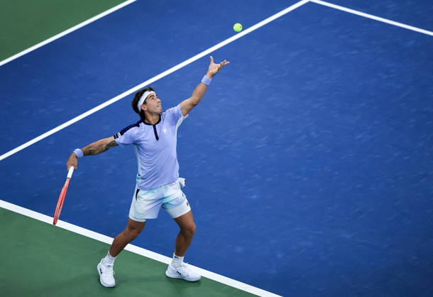 US Open tennis tournament - Day 3 Francisco Comesana of Argentina in action against Flavio Cobolli of Italy during the men s singles first round of the US Open Tennis Championships at the USTA Billie Jean King National Tennis Center in Flushing Meadows, New York, USA, 01 September 2026. The 2026 US Open tournament runs from 23 August through 13 September. FLUSHING MEADOWS NEW YORK United States  Copyright: xCRISTOBALxHERRERA-ULASHKEVICHx