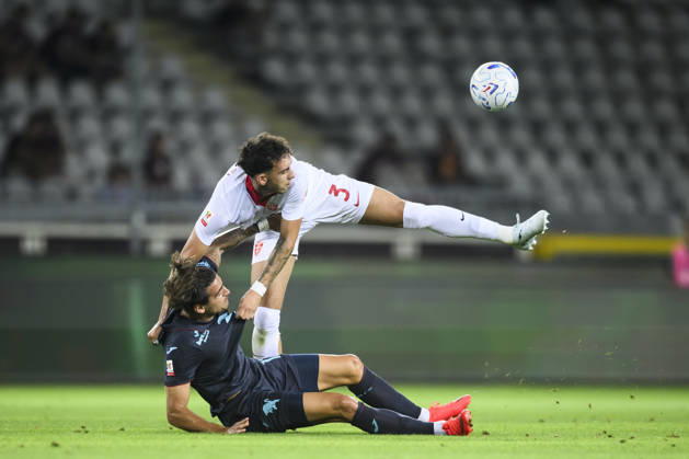 Torino FC v AC Monza - Coppa Italia Lorenzo Lucchesi of AC Monza competes for the ball with Sandro Kulenovic of Torino FC during the Coppa Italia football match between Torino FC and AC Monza. Turin Italy Copyright: xNicolòxCampox