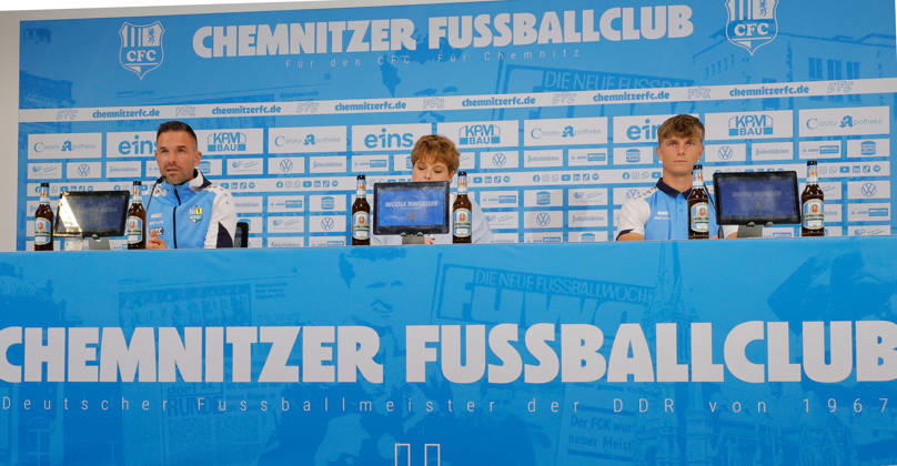 Fußball, RL Nordost, Chemnitzer FC, Pressekonferenz