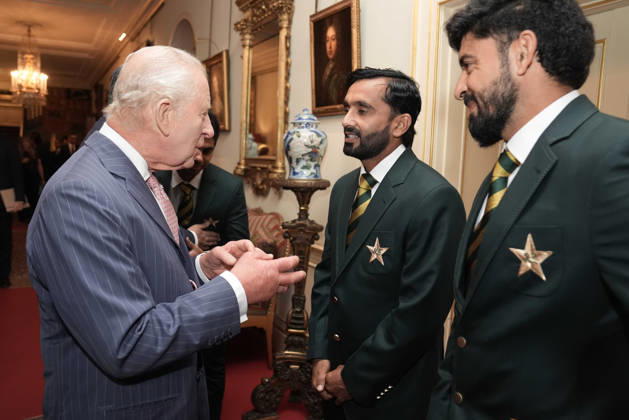 Audience at Clarence House King Charles III meets Ali Usman and members of the Pakistan National Cricket Team during an audience with the team at Clarence House in London. Picture date: Wednesday September 2, 2026., Credit:Stefan Rousseau PA ROTA - B68 Avalon UK, London  Copyright: xStefanxRousseaux xPAxROTAx-xB68x xAvalonx 1130178592