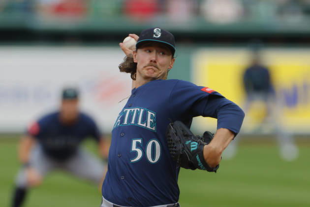 Seattle Mariners pitcher Bryce Miller delivers during the first inning against the Boston Red Sox at Fenway Park in Boston, Massachusetts on Wednesday, September 2, 2026.  BOP20260902004 CJxGUNTHER