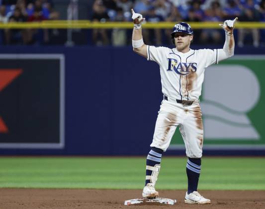 September 2, 2026, St. Petersburg, Florida, USA: Tampa Bay Rays shortstop Taylor Walls (6) reacts after hitting a double during the fourth inning against the New York Mets on Wednesday, Sept. 2, 2026 in St. Petersburg. St. Petersburg USA - ZUMAs70_ 0865701940st Copyright: xLuisxSantanax
