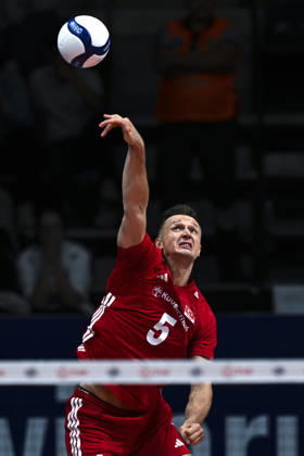 Turkiye v Denmark - CEV EuroVolley 2026 Men Friendly Match ANKARA, TURKIYE - SEPTEMBER 4: Samet Ahmet (5) of Turkiye in action during a friendly match ahead of the 2026 CEV Men s European Volleyball Championship between Turkiye and Denmark at Baskent Volleyball Hall in Ankara, Turkiye, on September 4, 2026. Ismail Kaplan Anadolu Ankara Turkey. Editorial use only. Please get in touch for any other usage.  Copyright: x2026xAnadoluxIsmailxKaplanx