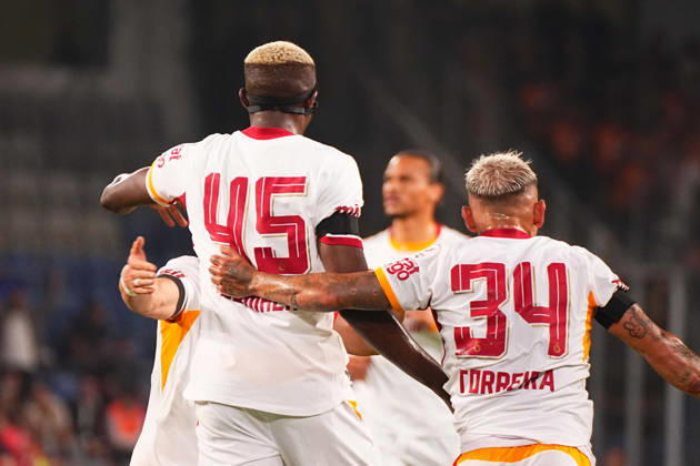 ISTANBUL, TURKEY - SEPTEMBER 04: Victor Osimhen of Galatasaray SK celebrates after scoring the first goal of his team with teammates during the Turkish Super League 2026 27 match between Baseaksehir FK and Galatasaray SK at Basaksehir Fatih Terim Stadium, 2026 in Istanbul, Turkey. Istanbul Basaksehir Turkey Copyright: xSeskimphotox BSehir-GSaray-040926 (69)