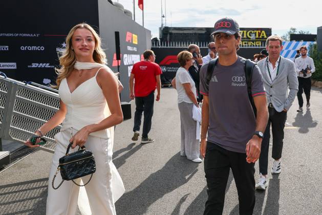 Gabriel Bortoleto (Revolut Audi 5) and his partner Isabella Bernardini arrive at the paddock, Free Practice 3, Italian Grand Prix, Motorsports, Men, Formula 1, September 5, 2026, Monza, Lombardy, Italy Copyright: xkolbert-press ChristianxKolbertx