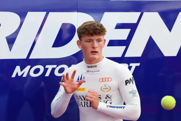 Monza, Italy, September 3–6, 2026, 2026 FIA Formula 3 Championship, Italy, Monza, Saturday Sprint Race. Pictured: Freddie Slater (GBR 5) warming up with tennis balls at the Autodromo Nazionale Monza. Copyright: xFotostandx xFWMEDIAx