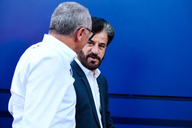 F1 CEO Stefano Domenicali and Mohammed Ben Sulayem, Qualifying, F1 Grand Prix of Italy, on September 5, 2026, in Monza, Italy. Photo by Diogo Cardoso DeFodi Images. F1 CEO Stefano Domenicali and Mohammed Ben Sulayem, Qualifying, F1 Italian Grand Prix, Autodromo Nazionale Monza on September 5, 2026, in Monza, Italy. Photo by Diogo Cardoso DeFodi Images