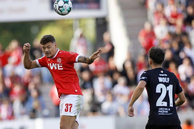 Soccer, 3rd Division, Matchday 04: Rot-Weiss Essen vs. Viktoria Köln on September 5, 2026, at the Stadion an der Hafenstraße in Essen. Jannik Hofmann, Rot-Weiss Essen